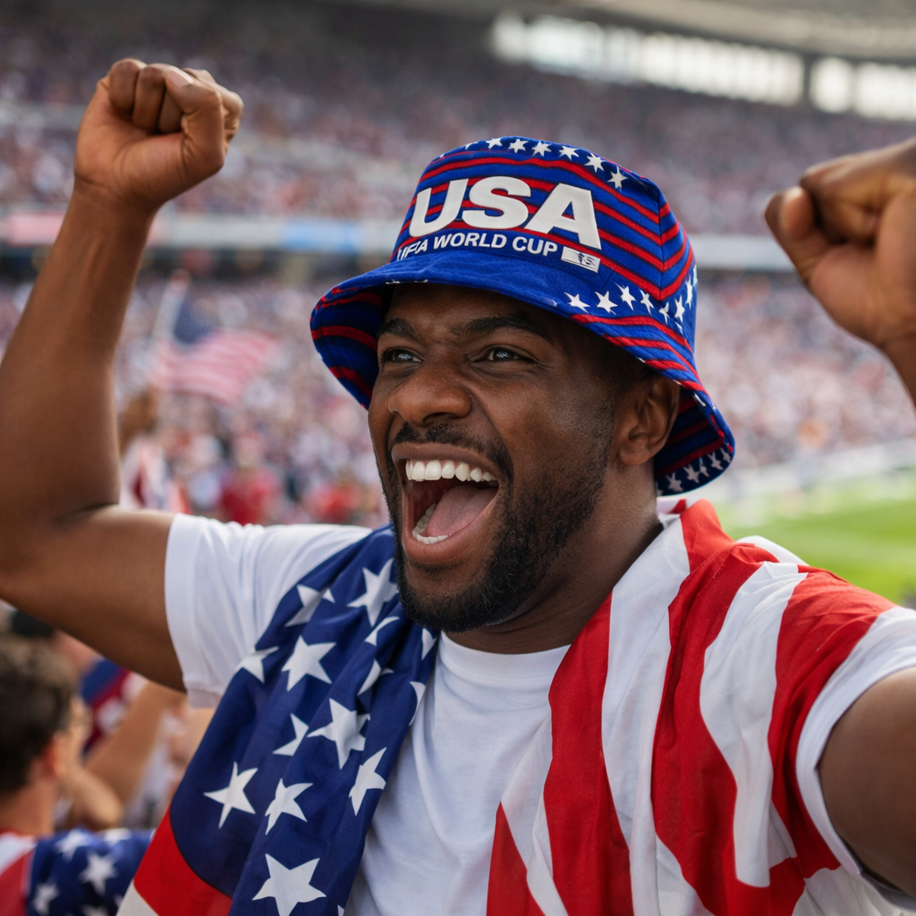 FIFA World Cup 2026™ Official Licensed USA Bucket Hat | Red White & Blue | One Size fits Most | USA  Soccer fan Accessory