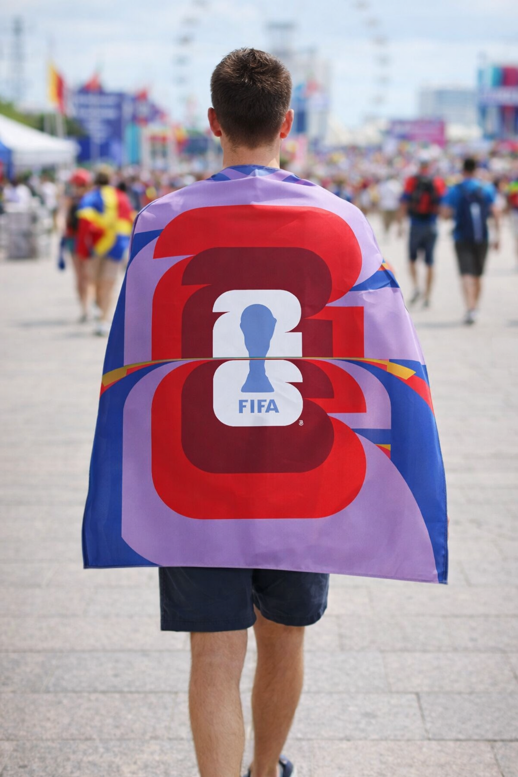 FIFA World Cup 2026™ Official Licensed Cape Flag | 90 x 150 cm | Adult Soccer Fan Cape | Multicolor Logo Design