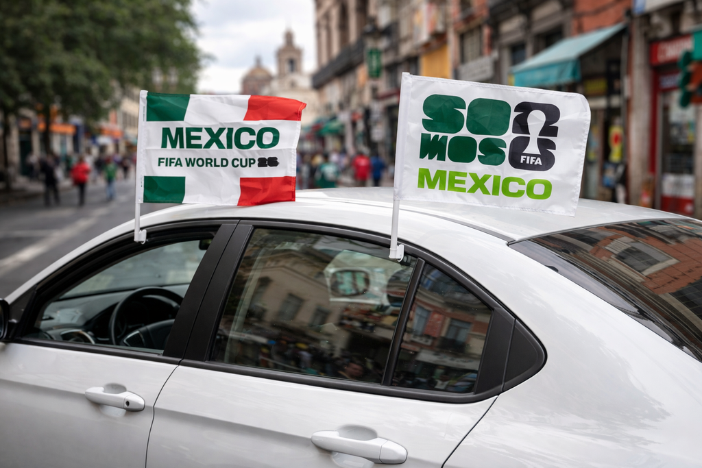 FIFA World Cup 2026™ Official Licensed Mexico Car Flag | Double-Sided Print | El Tri | Somos 26