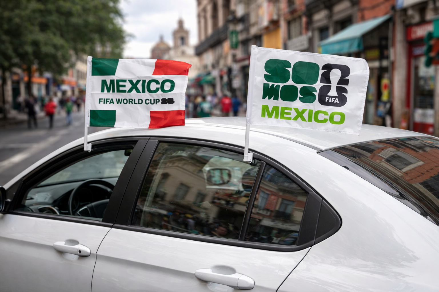 FIFA World Cup 2026™ Official Licensed Mexico Car Flag | Double-Sided Print | El Tri | Somos 26