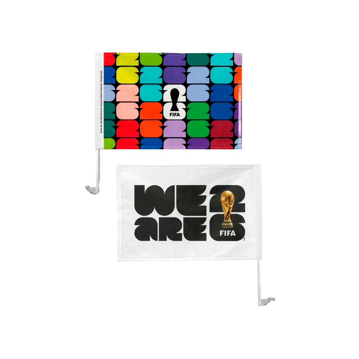 FIFA World Cup 2026™ Official Licensed Car Flag | Multicolor Logo Design | 2 Double-Sided Printed Flags