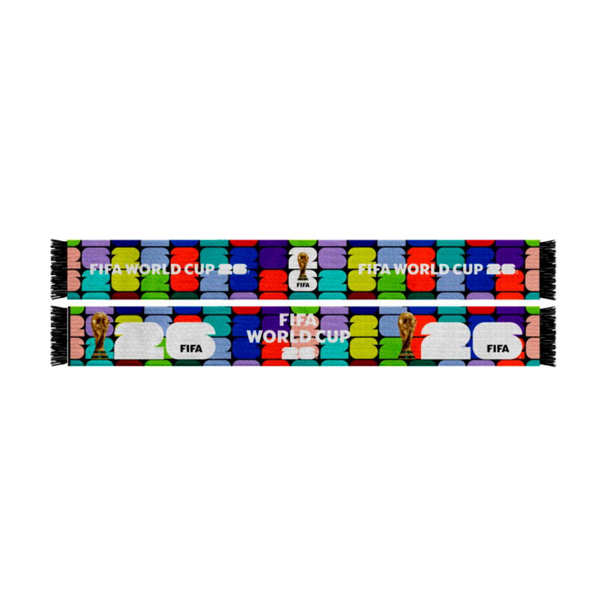 FIFA World Cup 2026™ Official Licensed Soccer Scarf | Multicolor Logo Design | 150 x 19 cm | Polyester Bird-Eye Finish | Tassels on Both Ends