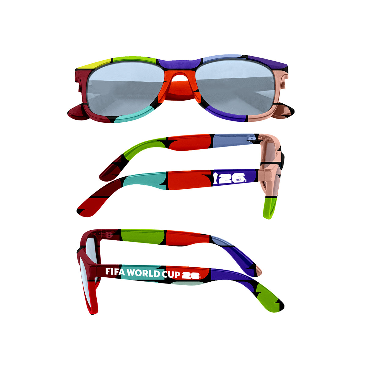 FIFA World Cup 2026™ Official Licensed Sunglasses | Multicolor Logo Design | UV400 Protection | Adult Unisex PC Frame & Lens