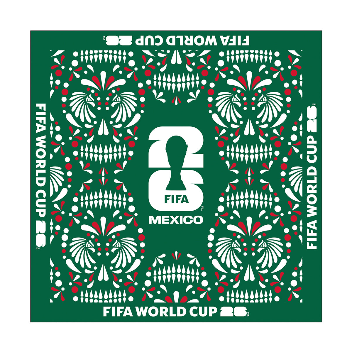 FIFA World Cup 2026™ Official Licensed Bandana | Mexico | 100% Cotton | 56 x 56 cm