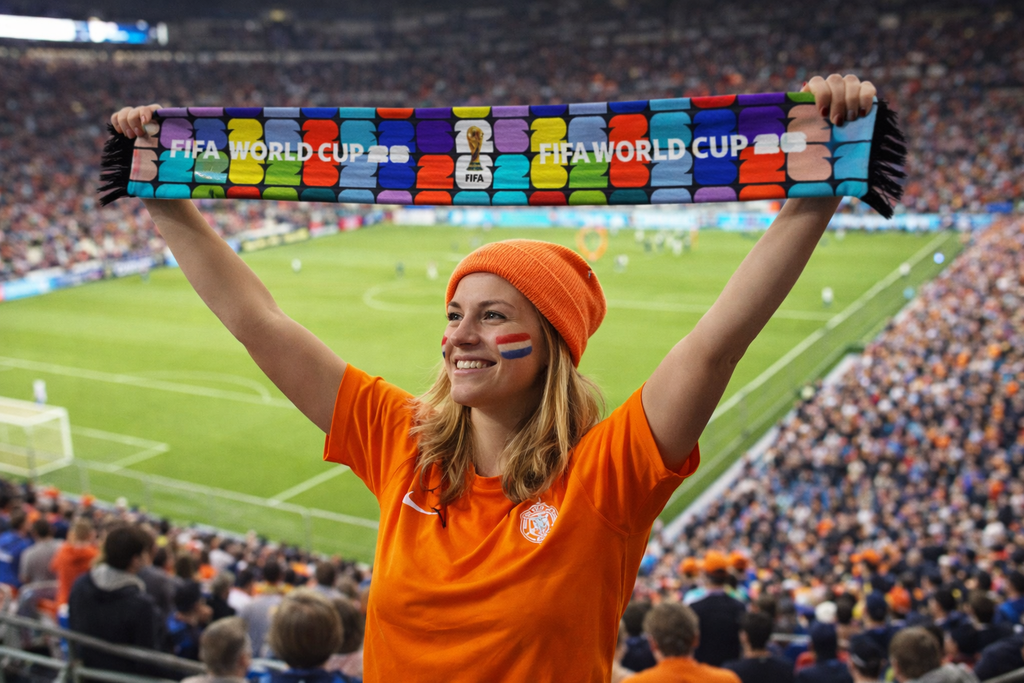 FIFA World Cup 2026™ Official Licensed Soccer Scarf | Multicolor Logo Design | 150 x 19 cm | Polyester Bird-Eye Finish | Tassels on Both Ends