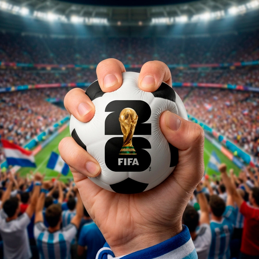 FIFA World Cup 2026™ Official Licensed Stress Ball | Mini Soccer Stress Ball with Trophy & Logo | 6.3 cm