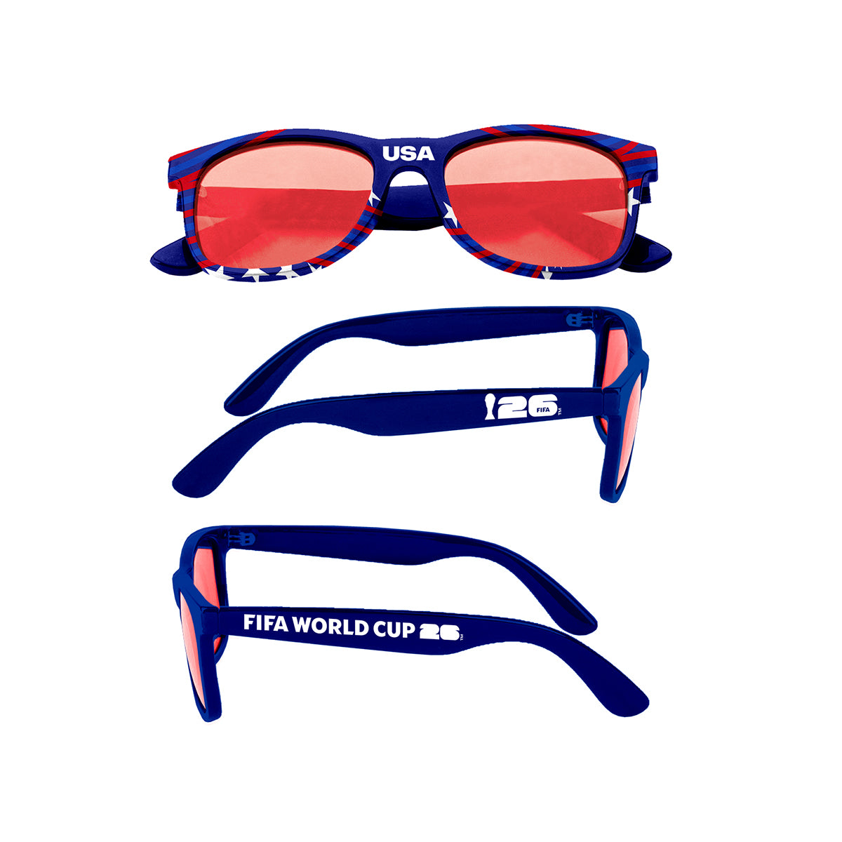 FIFA World Cup 2026™ Official Licensed Sunglasses | USA | Blue Frame | UV400 Protection | Adult Unisex PC Frame & Lens