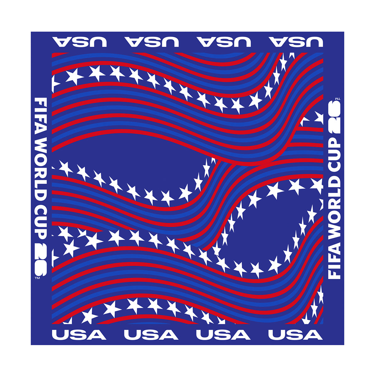 FIFA World Cup 2026™ Official Licensed Bandana | USA | 100% Cotton | 56 x 56 cm