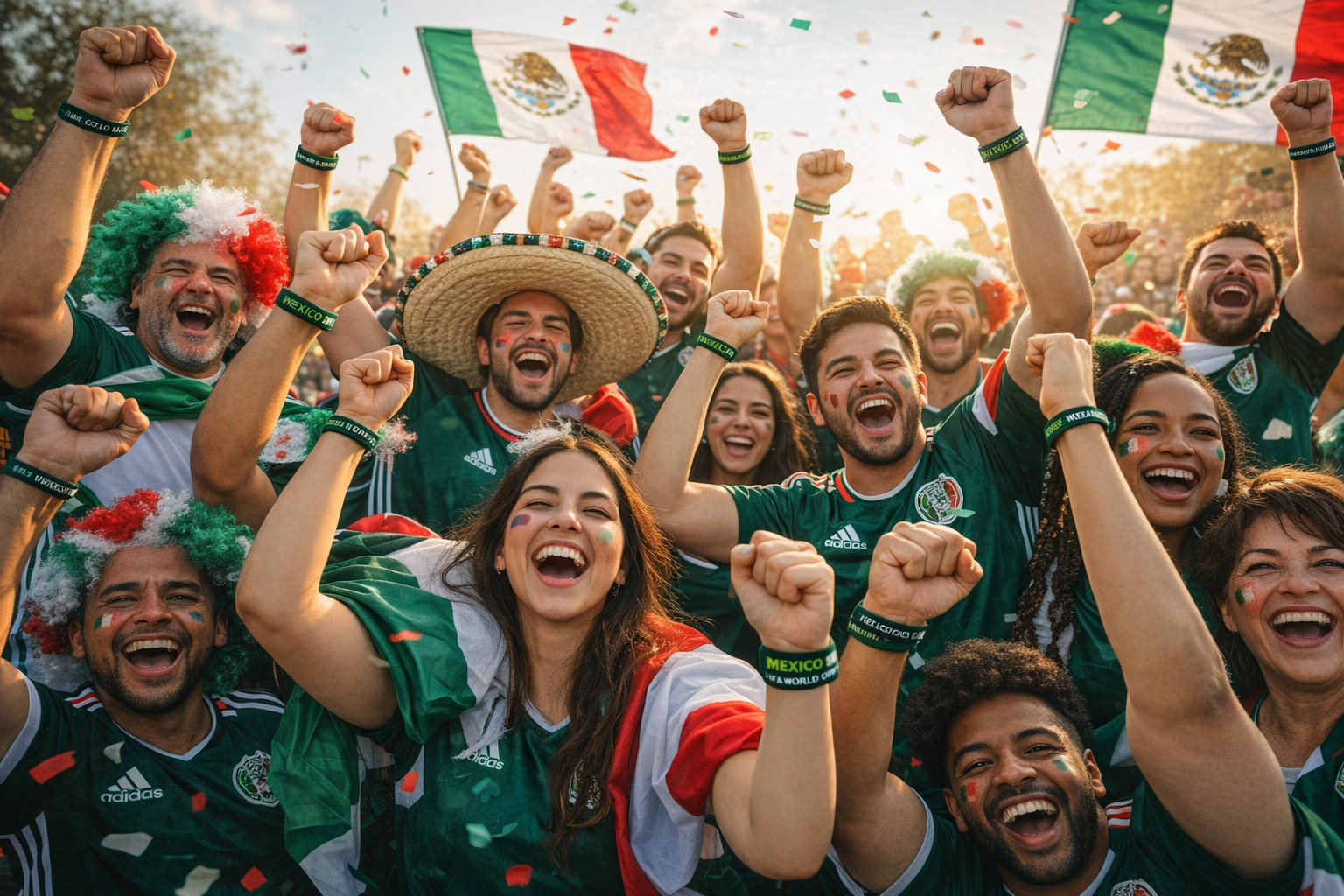 FIFA World Cup 2026™ Official Licensed Mexico Silicone Wristband | Green 15mm Band | Mexico Soccer Fan Bracelet | World Cup 2026 Merchandise