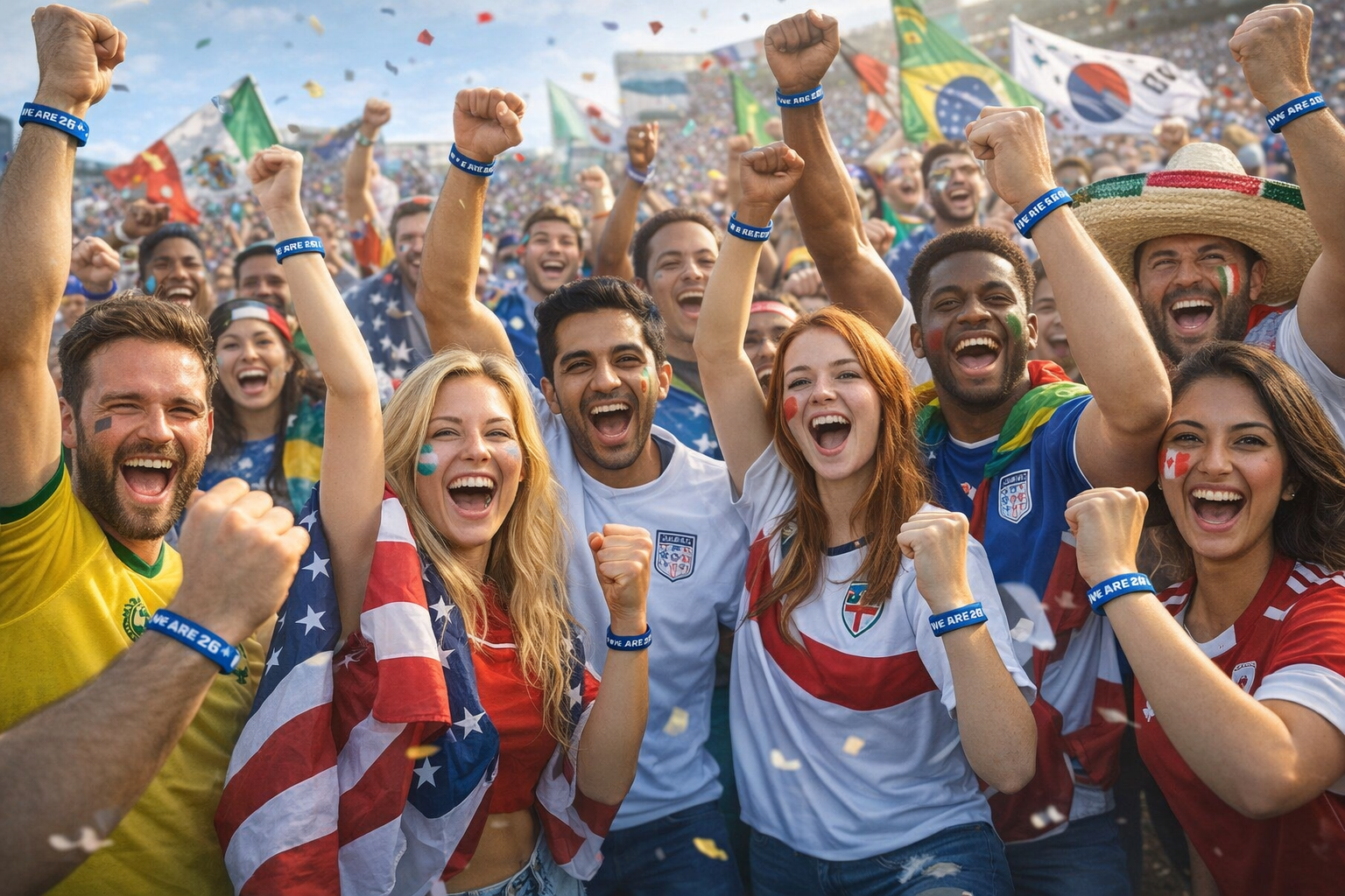 FIFA World Cup 2026™ Official Licensed Silicone Wristband | Blue 15mm Band | “We Are 26” Slogan | Adult Unisex Soccer Fan Bracelet